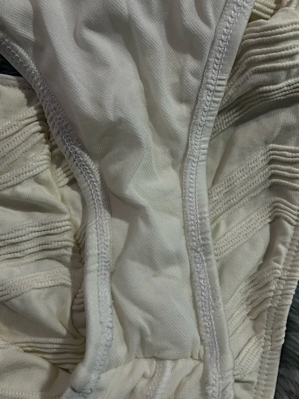 Lanca Textured Ivory Halter One-Piece Swimsuit